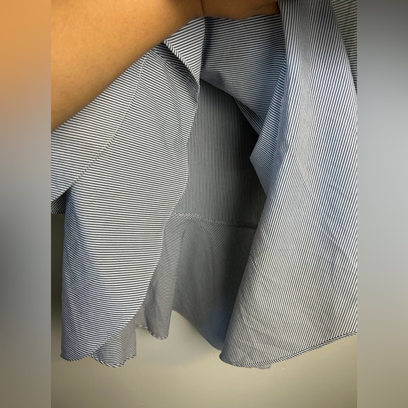 Cece Striped Women’s Size 8 Elegant Blue Tiered Midi Skirt Zip Pull on Old Money - Picture 4 of 10